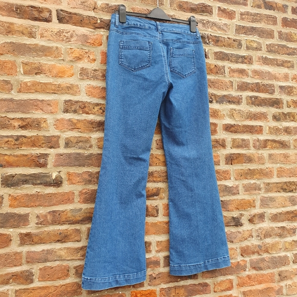 Monsoon 70's Style Flared Jeans Uk12s Blue Bootcut - Picture 4 of 7